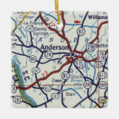 Anderson SC Map Keramisch Ornament (Voorkant)