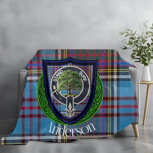 Anderson Schotse Clan Tartan & Crest Fleece Deken