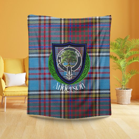 Anderson Schotse Clan Tartan & Crest Fleece Deken