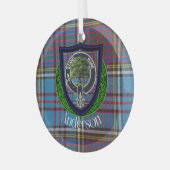Anderson Schotse Clan Tartan & Crest Glas Ornament (Voorkant links)