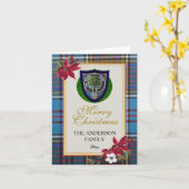 Anderson Schotse Clan Tartan & Crest Kaart (Gele Bloem)