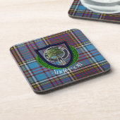 Anderson Schotse Clan Tartan en Crest Bier Onderzetter (Linkerzijde)