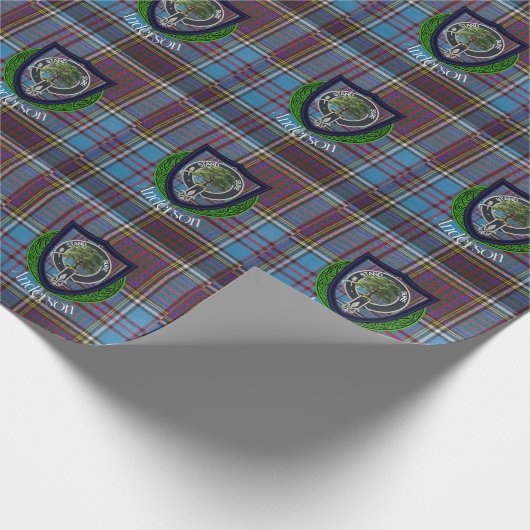 Anderson Schotse Clan Tartan en Crest Cadeaupapier (Hoek)
