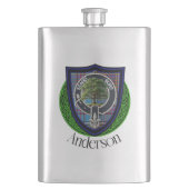 Anderson Schotse Clan Tartan en Crest Flacon (Voorkant)