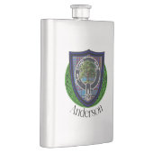 Anderson Schotse Clan Tartan en Crest Flacon (Rechts)