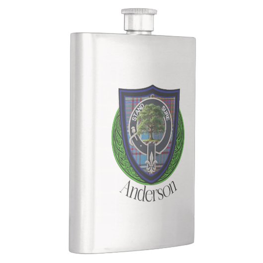 Anderson Schotse Clan Tartan en Crest Flacon (Rechts)