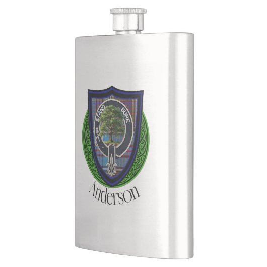 Anderson Schotse Clan Tartan en Crest Flacon (Links)