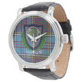 Anderson Schotse Clan Tartan en Crest Horloge (Gekanteld)