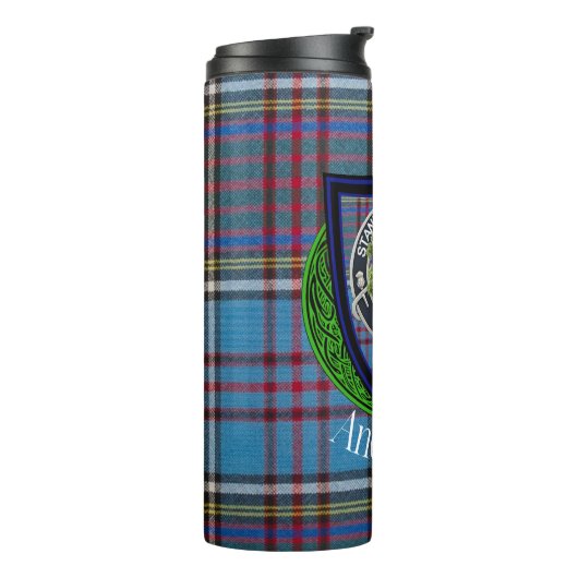 Anderson Schotse Clan Tartan en Crest Thermosbeker (Gedraaid links)