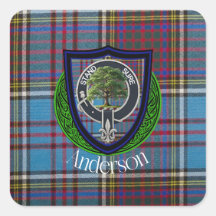 Anderson Schotse Clan Tartan en Crest