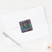 Anderson Schotse Clan Tartan en Crest Vierkante Sticker (Envelop)