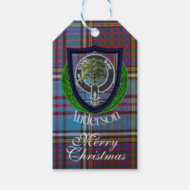 Anderson Schotse Clan Tartan & Wapenembleem Cadeaulabel