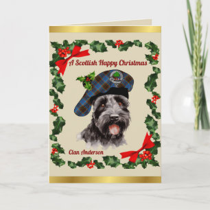 Anderson Scottie Dog gepersonaliseerde Xmas Kaart