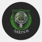 Anderson Scottish Clan Crest Ronde Sticker (Voorkant)