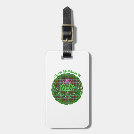 Anderson Scottish Tartan Celtic Thistle Bagagelabel (Voorkant verticaal)