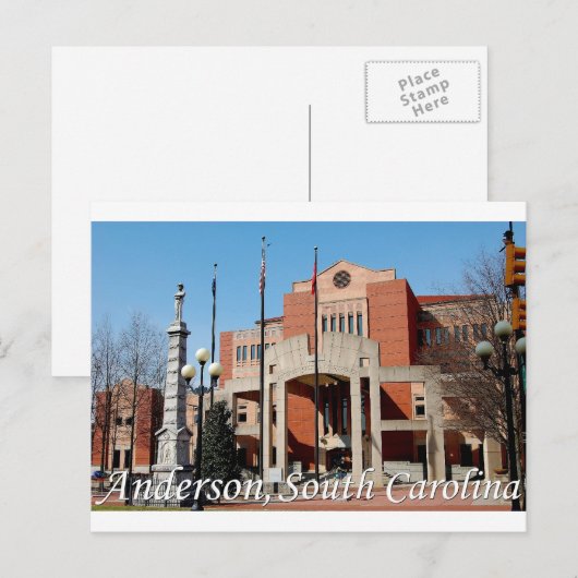 Anderson, South Carolina Briefkaart (Voorkant / Achterkant)