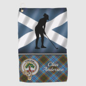 Anderson Tartan Golf gepersonaliseerd (voor haar) Golfhanddoek (Voorkant)