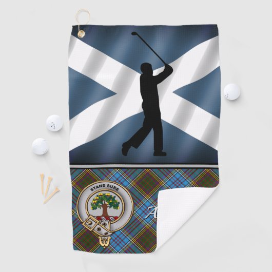 Anderson Tartan Golf gepersonaliseerd (voor hem) Golfhanddoek (Insitu)