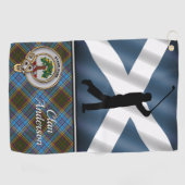 Anderson Tartan Golf gepersonaliseerd (voor hem) Golfhanddoek (Horizontaal)