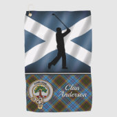 Anderson Tartan Golf gepersonaliseerd (voor hem) Golfhanddoek (Voorkant)