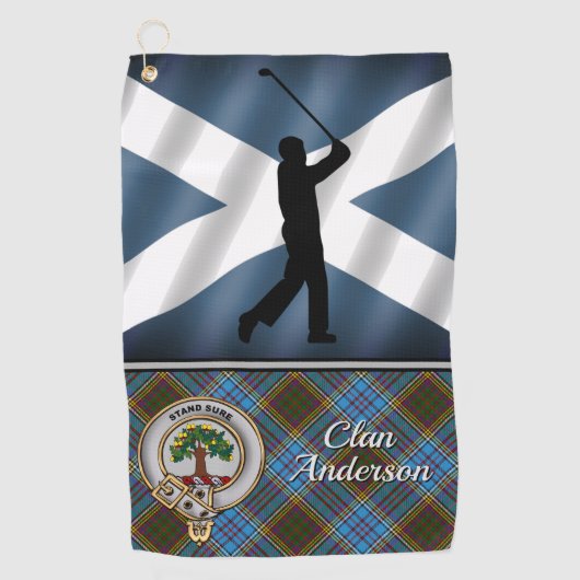 Anderson Tartan Golf gepersonaliseerd (voor hem) Golfhanddoek (Voorkant)