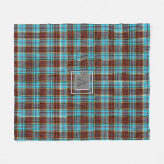 ANDERSON TARTAN Monogram Letter A Fleece Deken (Voorkant (Horizontaal))