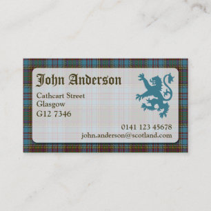 Anderson Tartan Visitekaartje