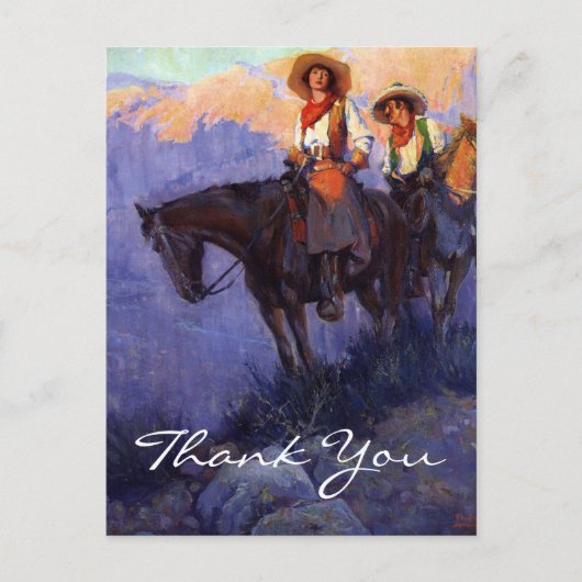 Anderson's Man en Voman op paarden Briefkaart (Voorkant)