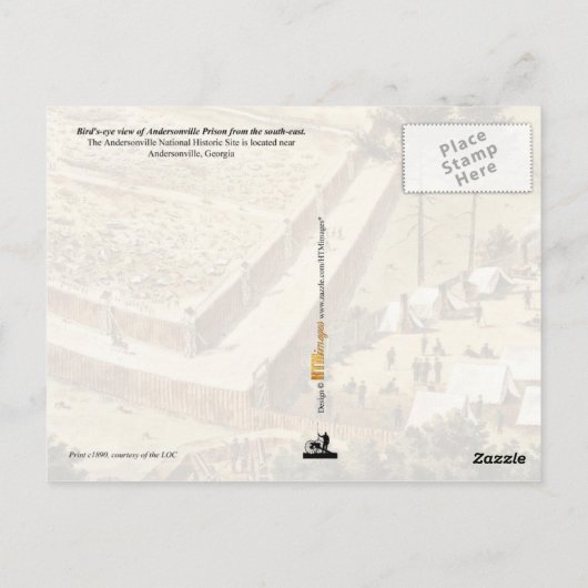 Andersonville Gevangenis (Camp Sumter), luchtbelad Briefkaart (Achterkant)