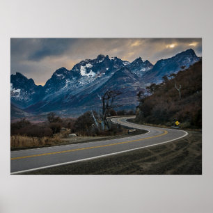 Andes Highway, Tierra del Fuego, Argentinië Poster