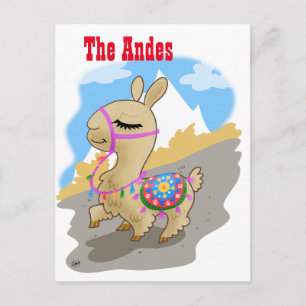 Andes-Llama-Briefkaart Briefkaart