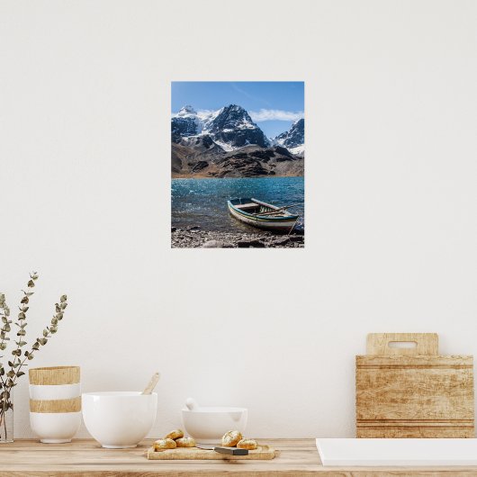 Andes Mountain Climbing Ice Peak - Bolivia Trek Poster (Keuken)