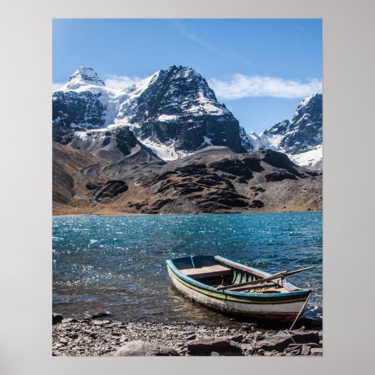 Andes Mountain Climbing Ice Peak - Bolivia Trek Poster (Voorkant)