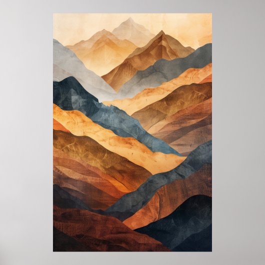 Andesgebergte: Abstracte geometrische kunst Poster (Voorkant)