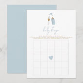 ANDI Blue Poppin' Baby shower Bingo Game Kaart (Voorkant / Achterkant)