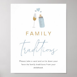 ANDI Blue Poppin' Bottles Family Traditional Sign Poster