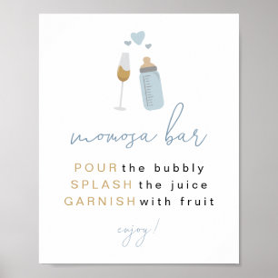 ANDI Blue Poppin'-flessen Momosa Bar Poster