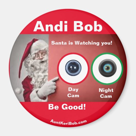 Andi Bob Santa kijkt naar Magnet (Voorkant)