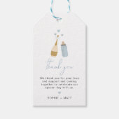 ANDI Dusty Blue Poppin Bottles Baby Boy Cadeaulabel (Voorkant)