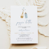 ANDI Dusty Blue Poppin Bottles Boy Baby shower Kaart