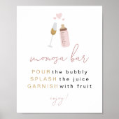 ANDI Dusty Roos Poppin' Fles Momosa Bar Sign. Poster (Voorkant)