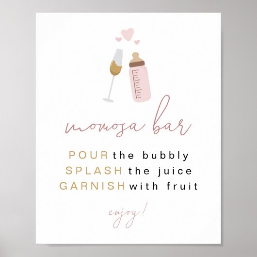 ANDI Dusty Roos Poppin' Fles Momosa Bar Sign. Poster (Voorkant)
