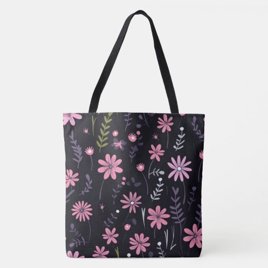 Andi Folk Flowers Custom Design Canvas tas (Voorkant)