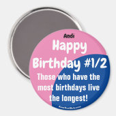 Andi Gelukkige Verjaardag #1/2 Meisje Magneet (Voorkant / Achterkant)