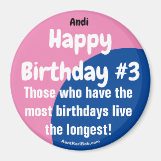 Andi Gelukkige Verjaardag #3 Meisje Magneet