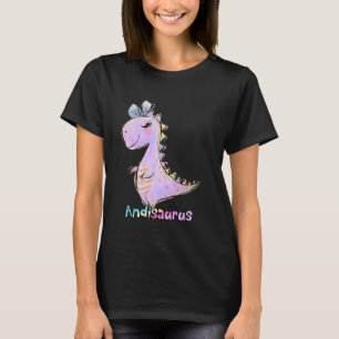Andi naam Shirt meisje dinosaurus verjaardag Andre