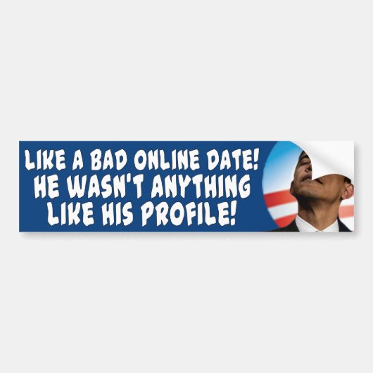 Andi Obama Bad Online date Bumpersticker (Voorkant)