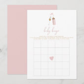 ANDI Pink Poppin' Baby shower Bingo Game Kaart (Voorkant / Achterkant)