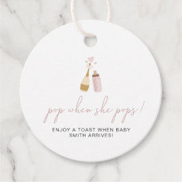 ANDI Poppin-flesjes Roze Pop wanneer ze Poppen laa Bedankjes Labels