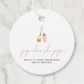 ANDI Poppin-flesjes Roze Pop wanneer ze Poppen laa Bedankjes Labels (Voorkant)